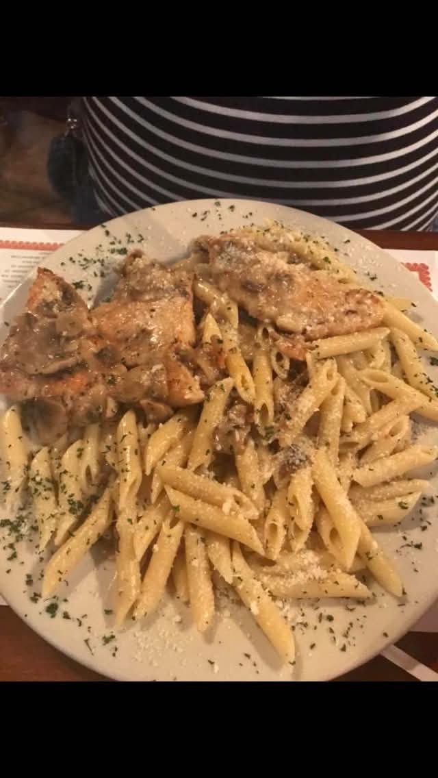 Chicken marsala with penne