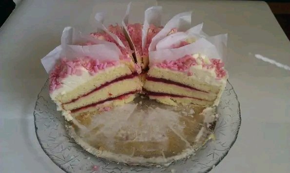 Raspberry cream cake