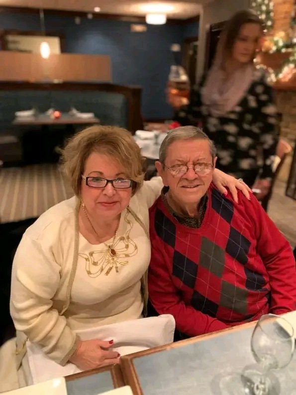 Franco and Mimma at dinner